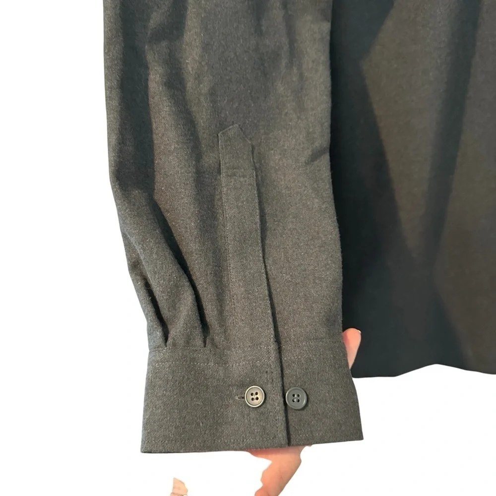 Y-3 Adidas Utilitarian Charcoal Gray Green Button-Up flannel Shirt Jacket